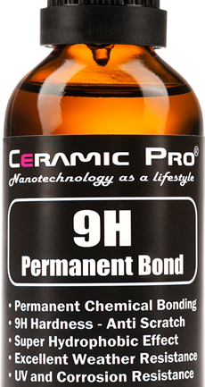 Ceramic Pro 9H product bottle at Pristine Auto Spa