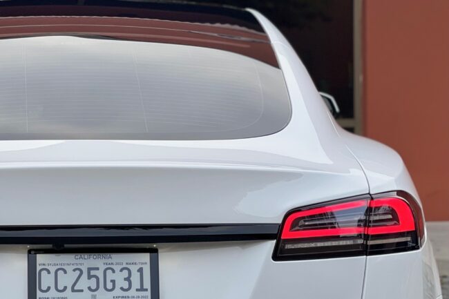 Tesla after PPF installation—smooth, seamless finish