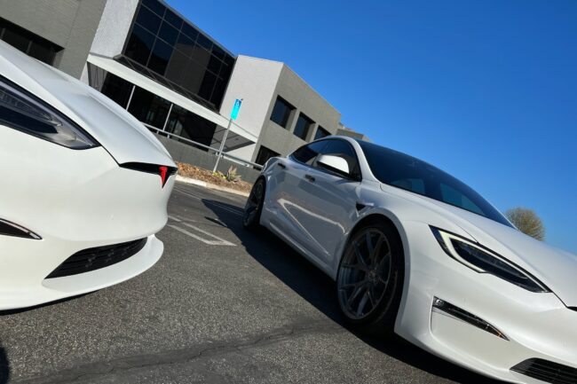 Tesla fender view after ceramic coating