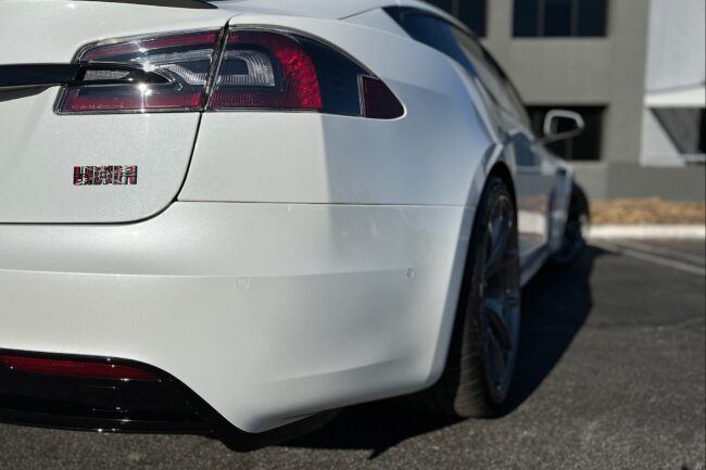 Tesla hood ceramic coating high-gloss finish