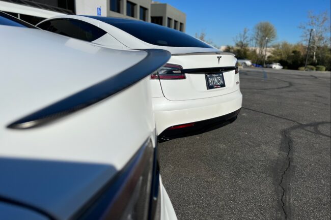Tesla front bumper with ceramic coating and paint protection