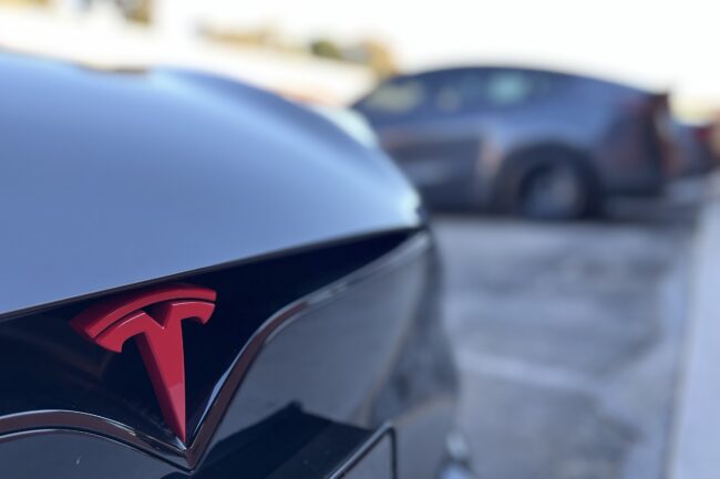 Tesla side mirror with ceramic coating and paint protection