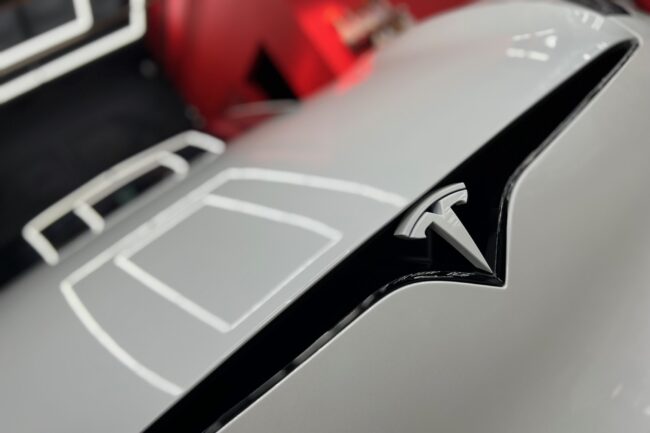 Tesla paint protection and detailing high-gloss finish