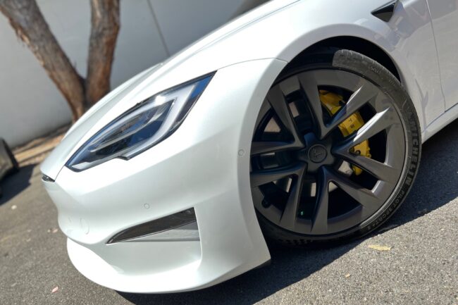 Tesla with PPF and ceramic coating—clean finish