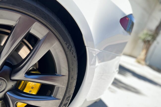 Tesla ceramic coating detail shot by Bumper2Bumper