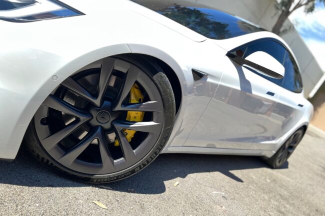 Tesla front-end protection with paint film and ceramic coat